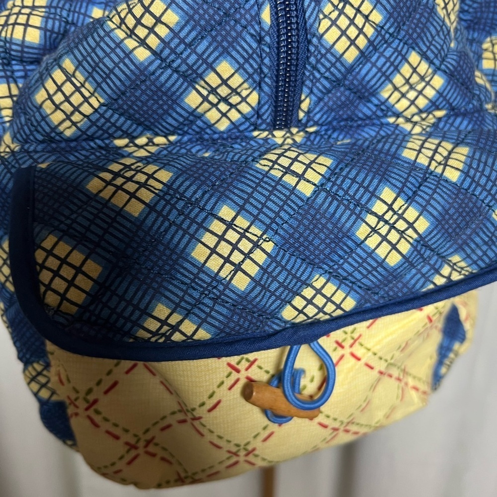 Blue and Yellow Geometric Travel Duffel Bag - Picture 3 of 10